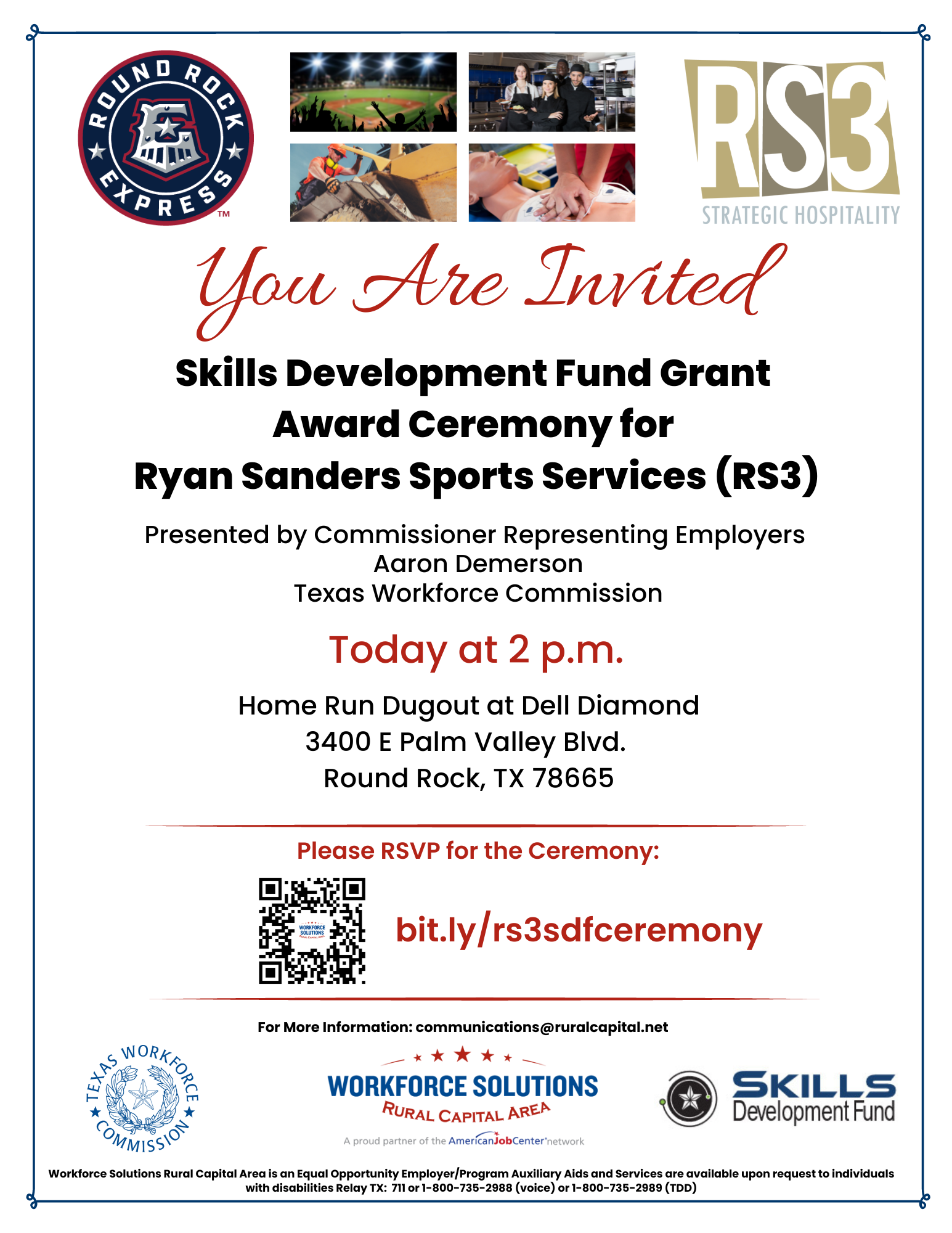 WSRCA Invitation RS3 SDF Grant Award Ceremony
