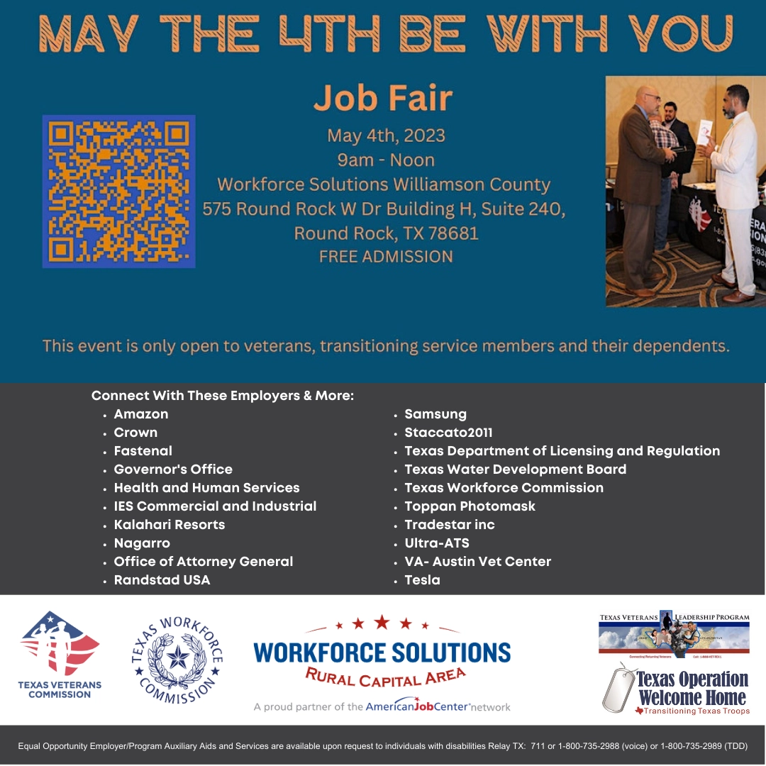 Today From 9A-12PM: May The 4th Be With You Veterans Job Fair