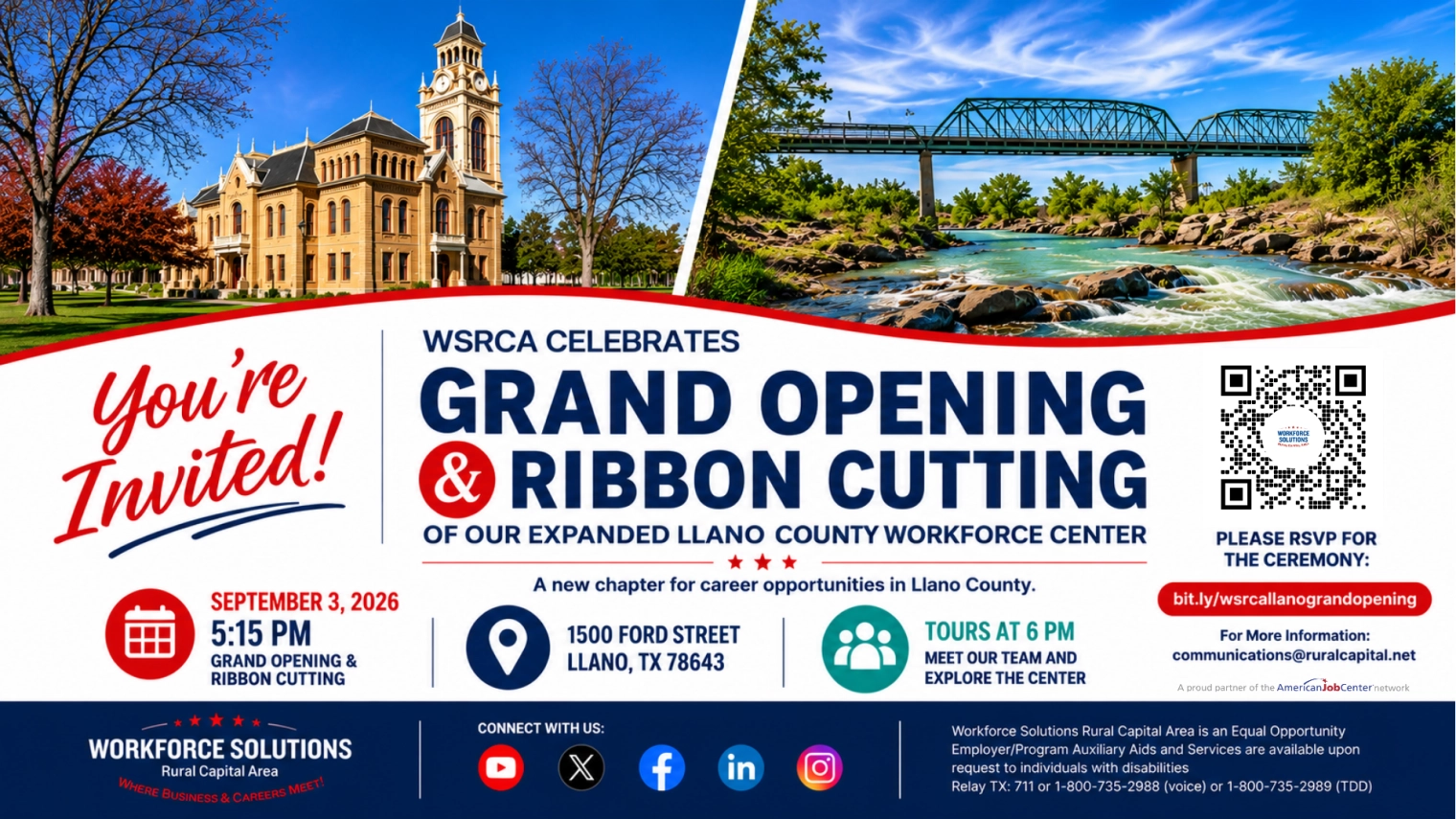 WSRCA Celebrates Grand Opening of Expanded Llano County Workforce Center