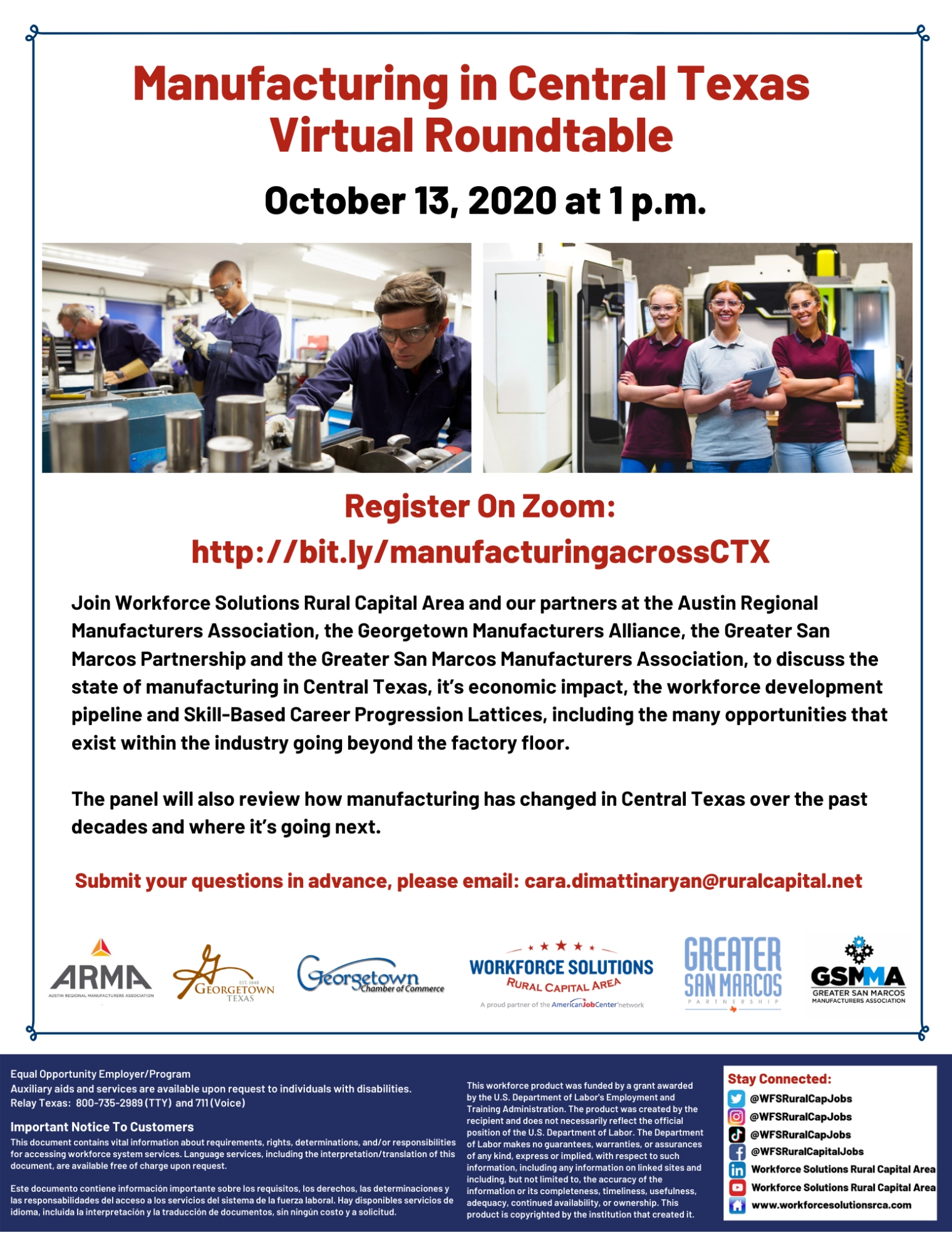 Manufacturing in Central Texas Virtual Roundtable