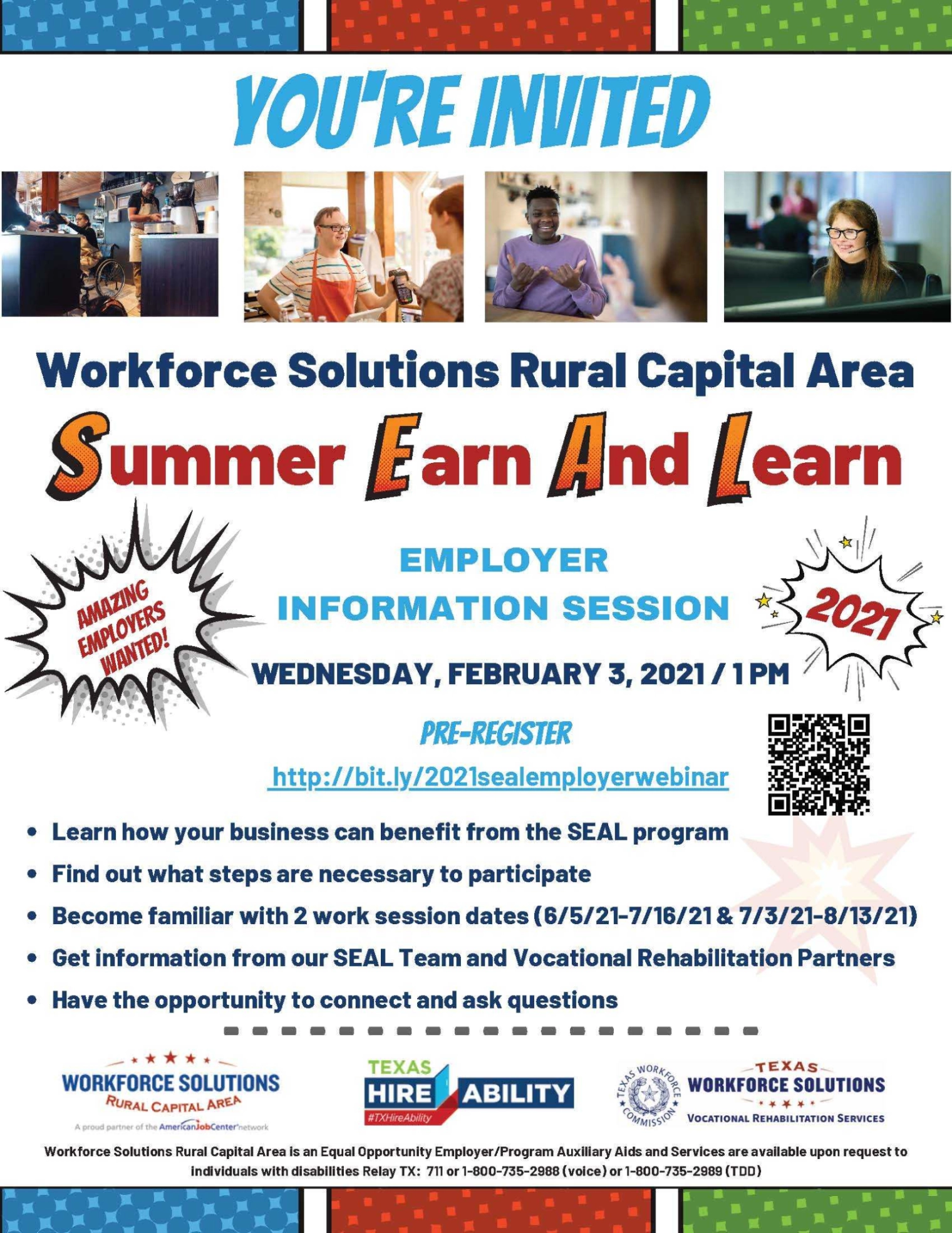 Don't Miss the Summer Earn & Learn Employer Information Webinar on Wednesday, Feb. 3